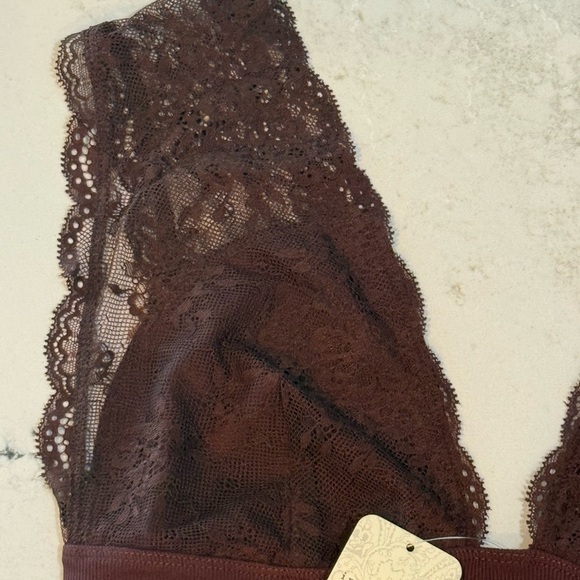 Free People Intimately Power Play Lace Trimmed Camisole in Cocoa - Picture 4 of 11